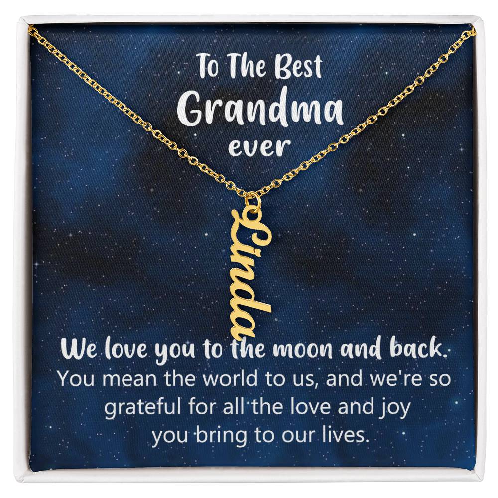 Custom Name Necklace – Love You Grandma