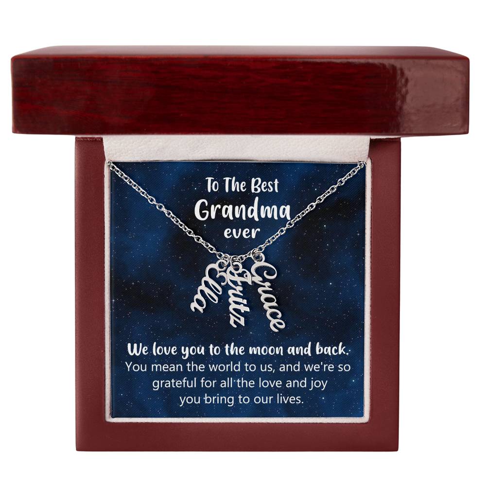 Custom Name Necklace – Love You Grandma