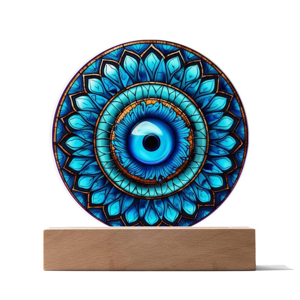 Evil Eye Stained Glass Acrylic plaque LED Night Light