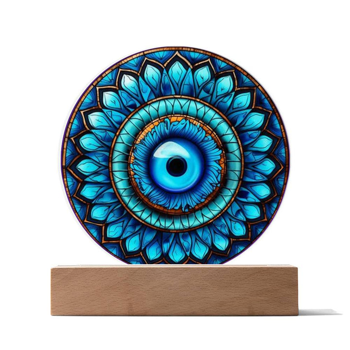 Evil Eye Stained Glass Acrylic plaque LED Night Light
