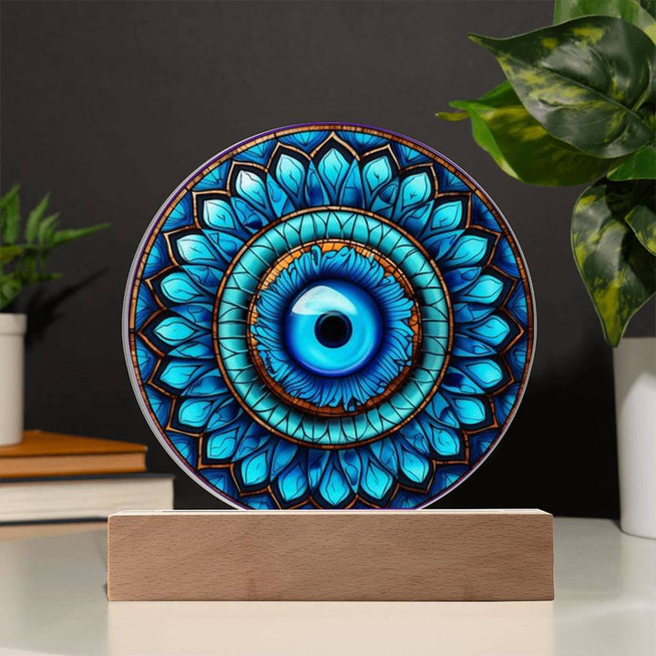 Evil Eye Stained Glass Acrylic plaque LED Night Light