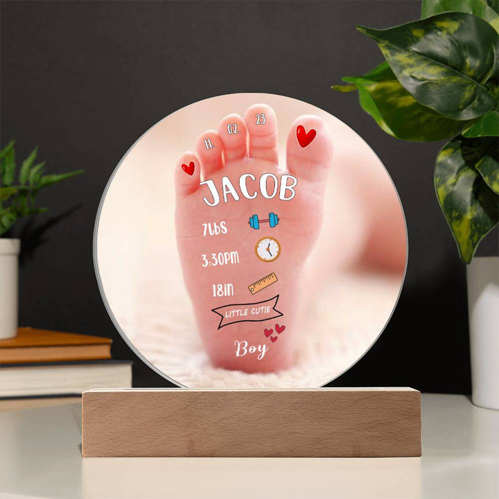Personalized Baby Boy Birth Stats Acrylic Plaque