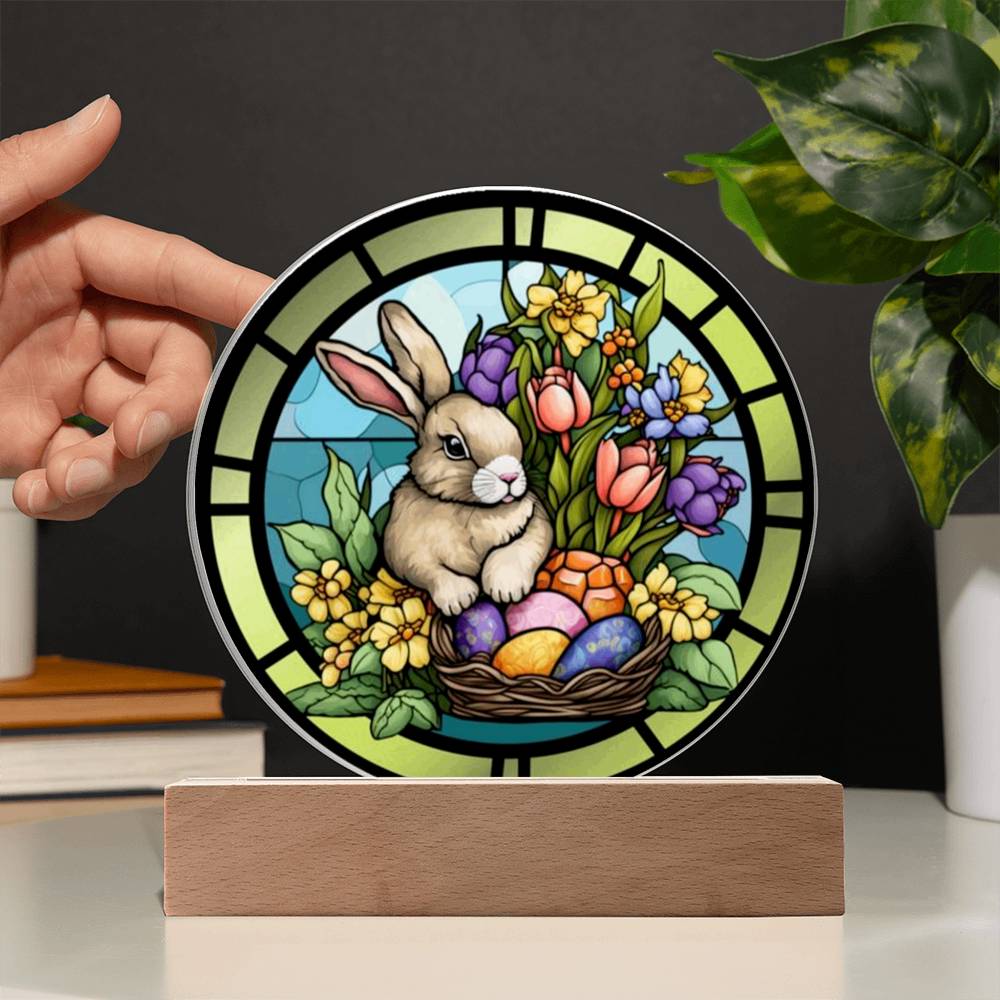 Easter Bunny Stained glass design acrylic plaque