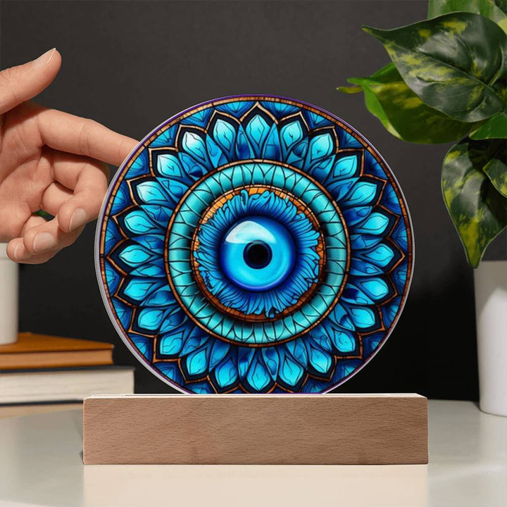 Evil Eye Stained Glass Acrylic plaque LED Night Light
