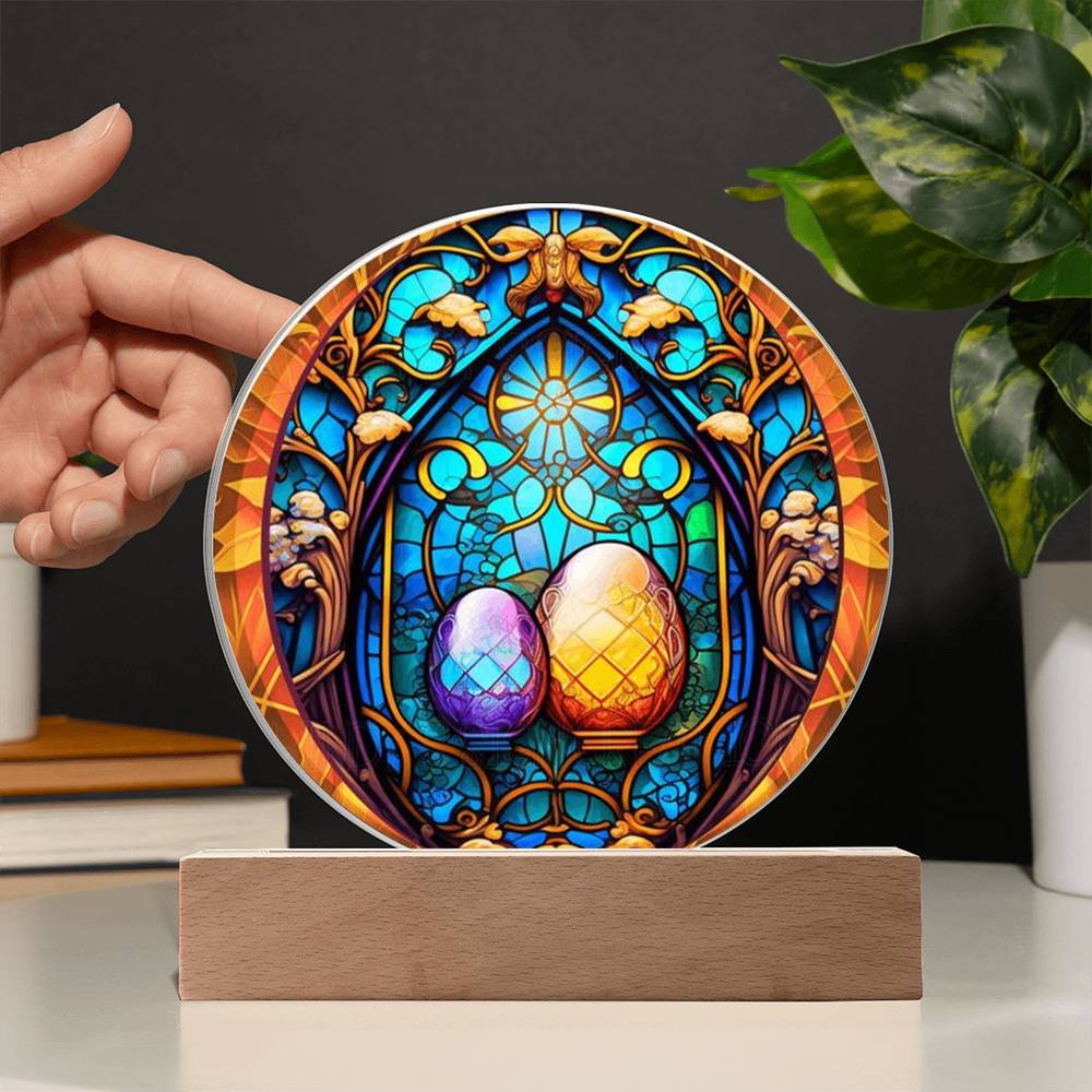 Easter Egg Faux Stained glass Acrylic Plaque