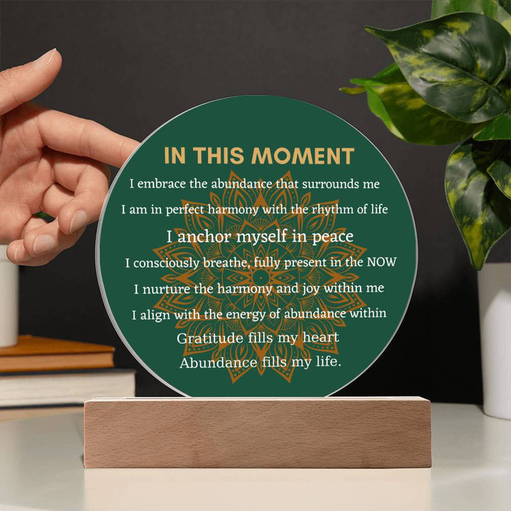 In This Moment Mindfulness Affirmation Plaque