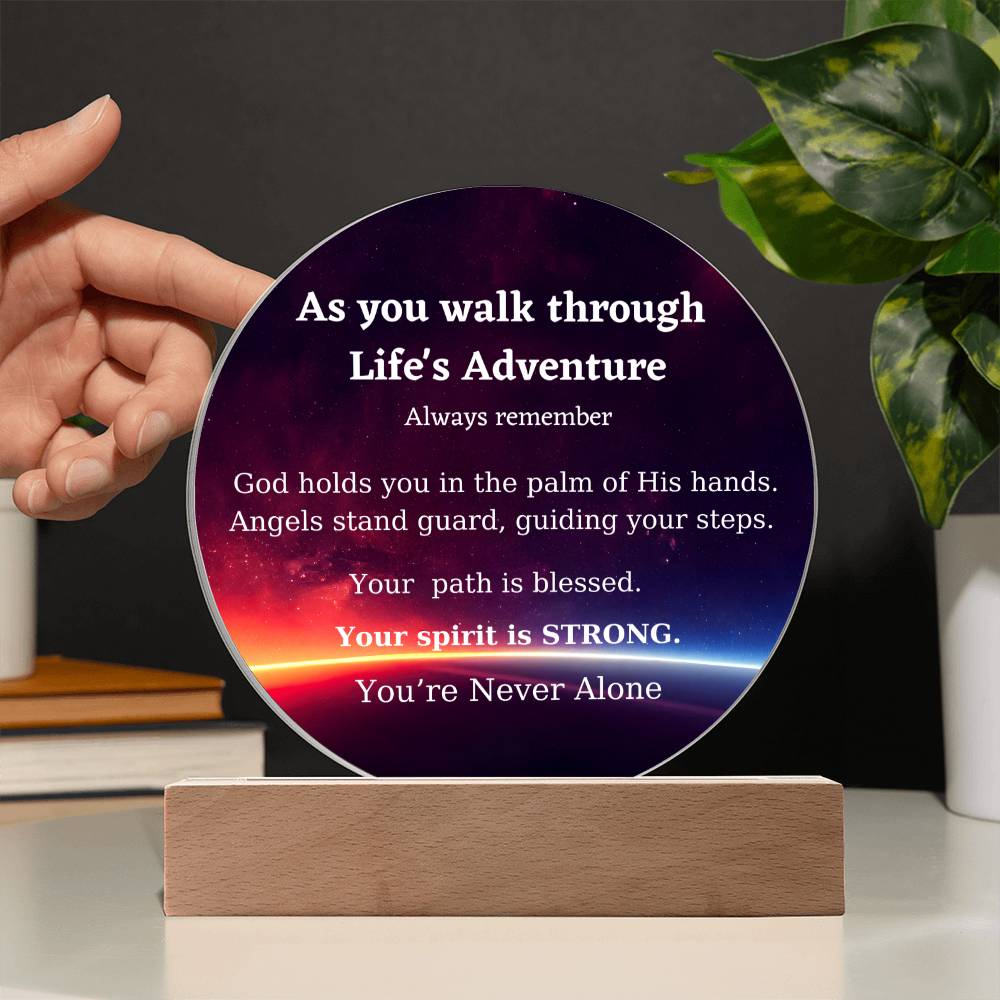 Inspirational Life’s Adventure Acrylic Desk Plaque