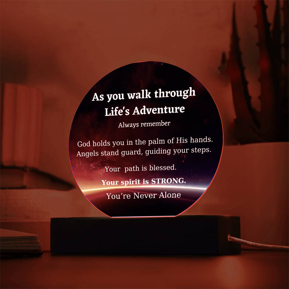 Inspirational Life’s Adventure Acrylic Desk Plaque