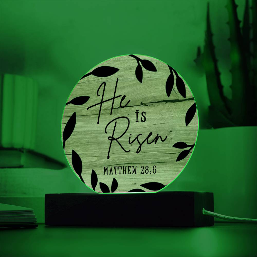 He Is Risen Wooden Scripture Table Decor