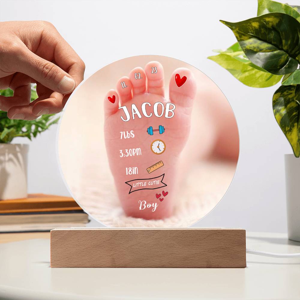 Personalized Baby Boy Birth Stats Acrylic Plaque