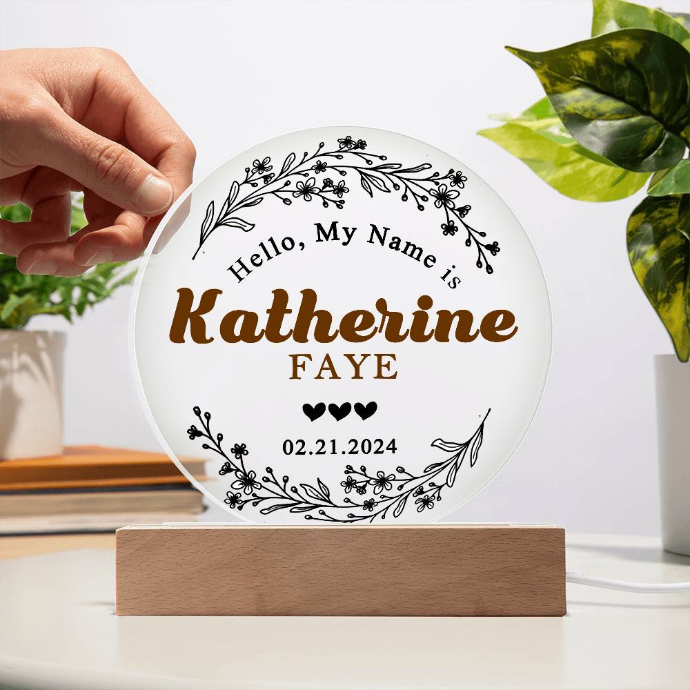 Personalized Baby Arrival Plaque