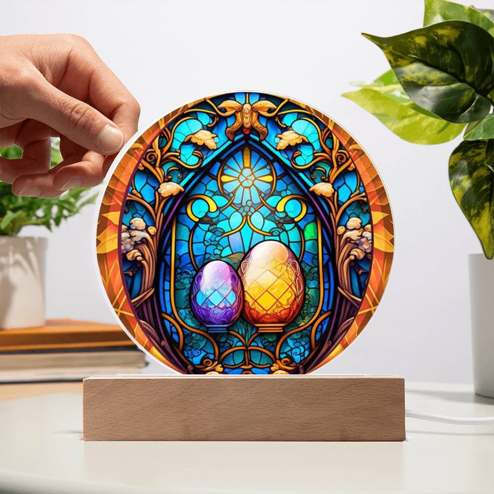 Easter Egg Faux Stained glass Acrylic Plaque