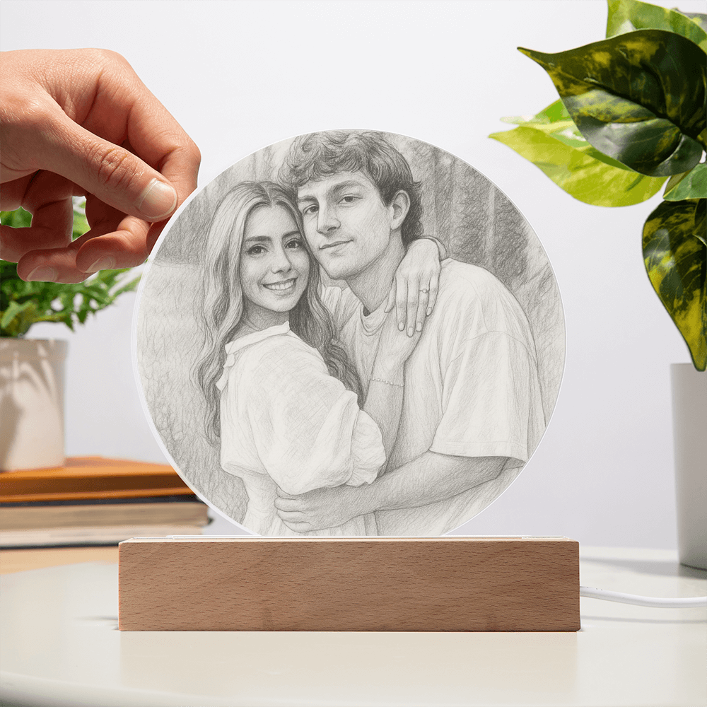 Custom Acrylic Plaque Sketch Photo 