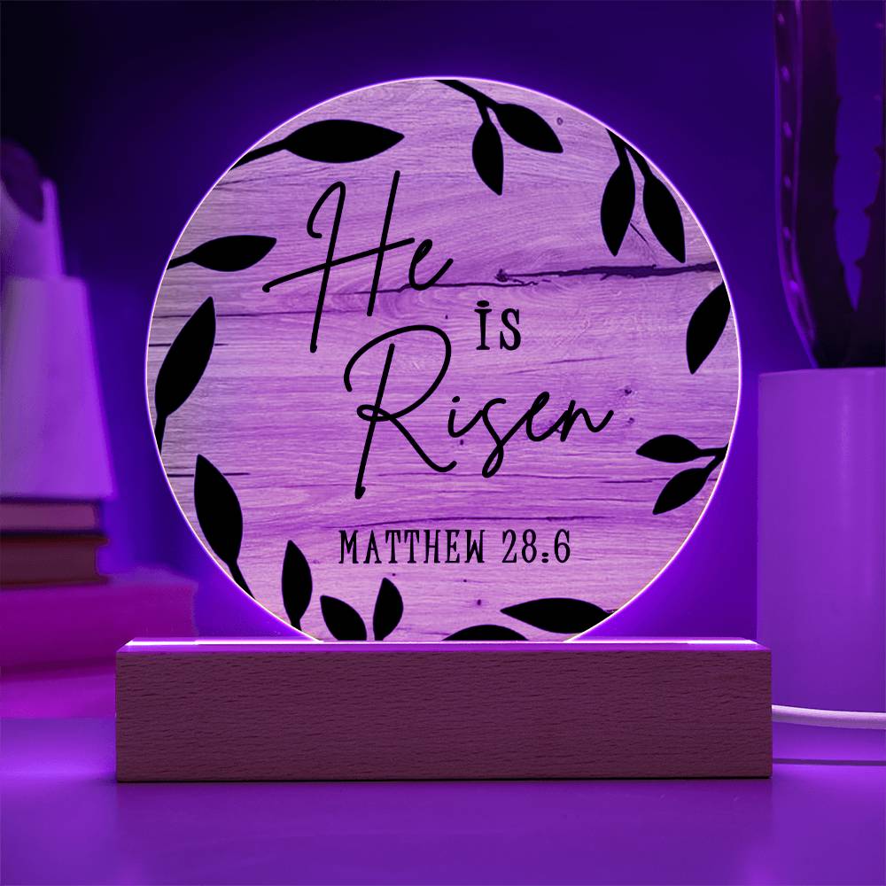 He Is Risen Wooden Scripture Table Decor