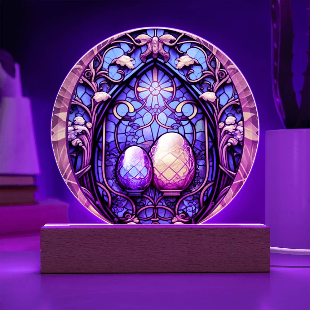 Easter Egg Faux Stained glass Acrylic Plaque