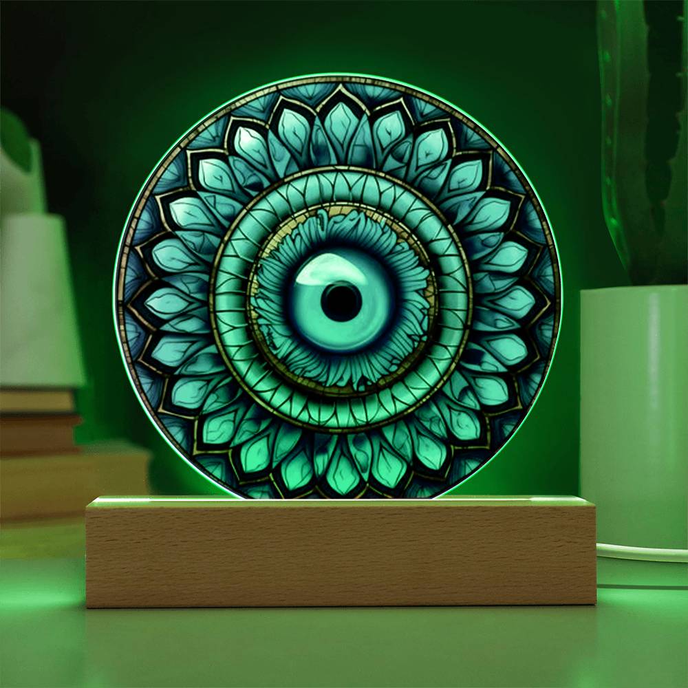 Evil Eye Stained Glass Acrylic plaque LED Night Light