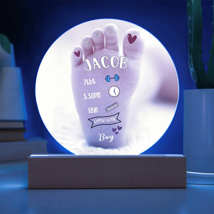 Personalized Baby Boy Birth Stats Acrylic Plaque