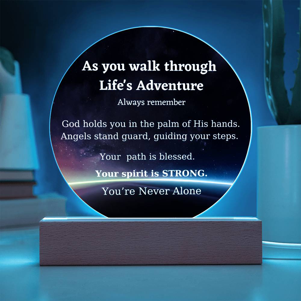 Inspirational Life’s Adventure Acrylic Desk Plaque