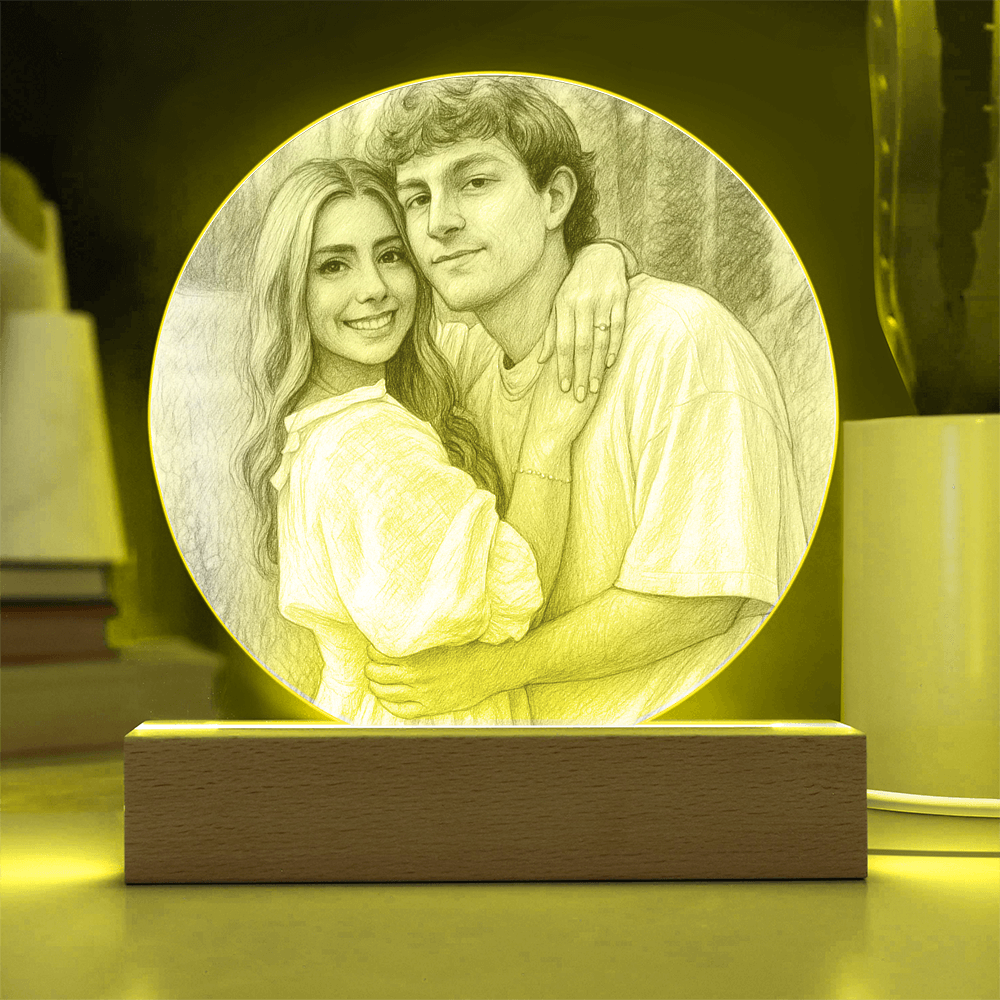 Custom Couple Sketch Photo Acrylic Plaque