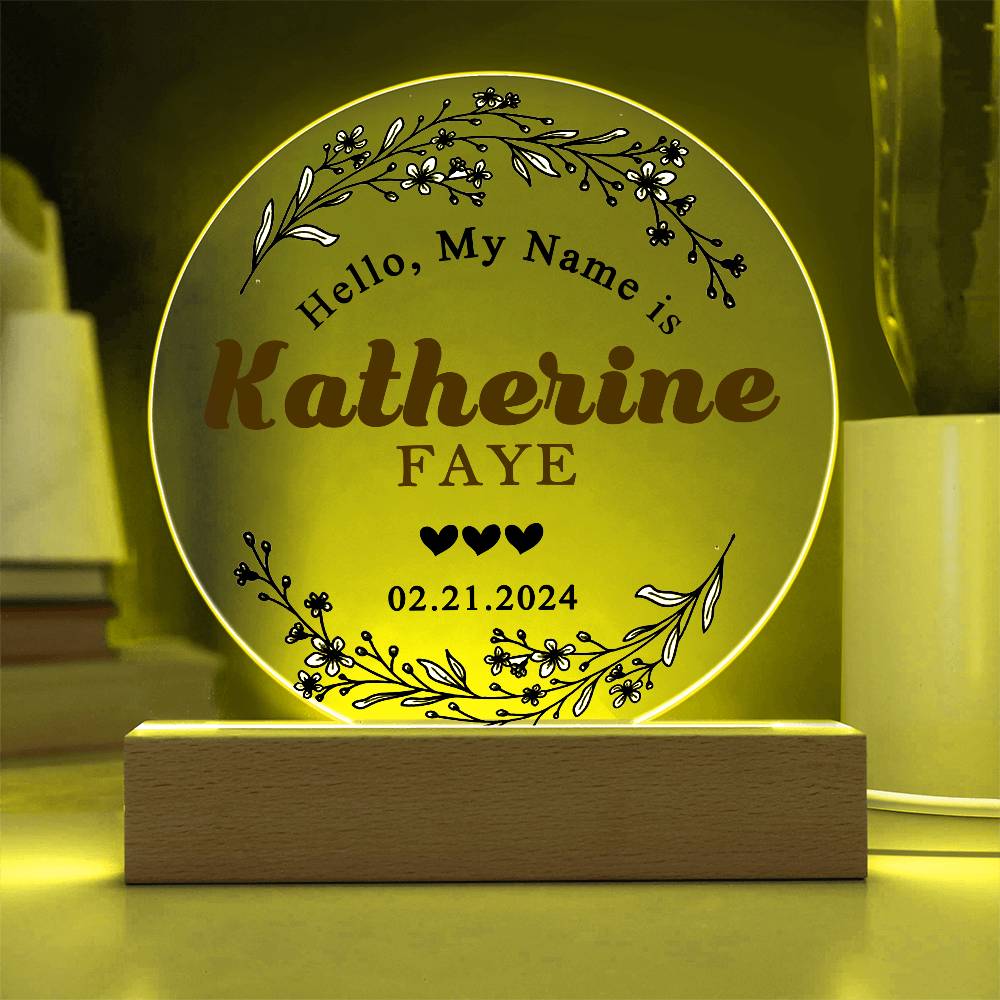 Personalized Baby Arrival Plaque