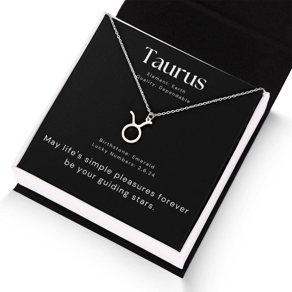 Taurus Zodiac Symbol Silver Necklace for Women