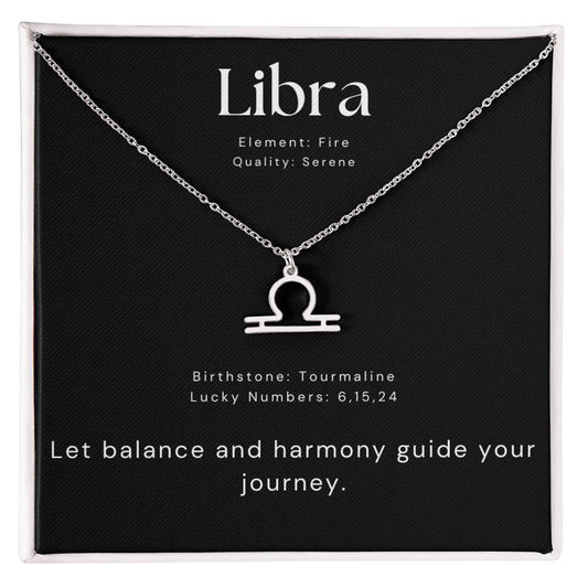 Libra - Silver Zodiac Sign Necklace