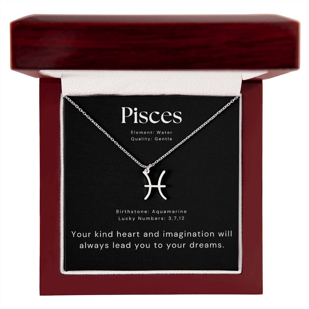 Pisces - Silver Zodiac Sign Necklace