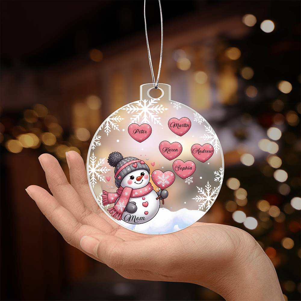 Personalized snowman ornament