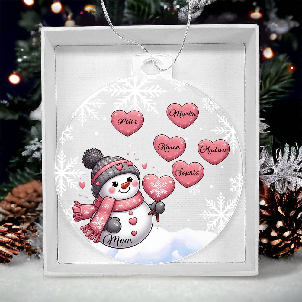 Personalized snowman ornament