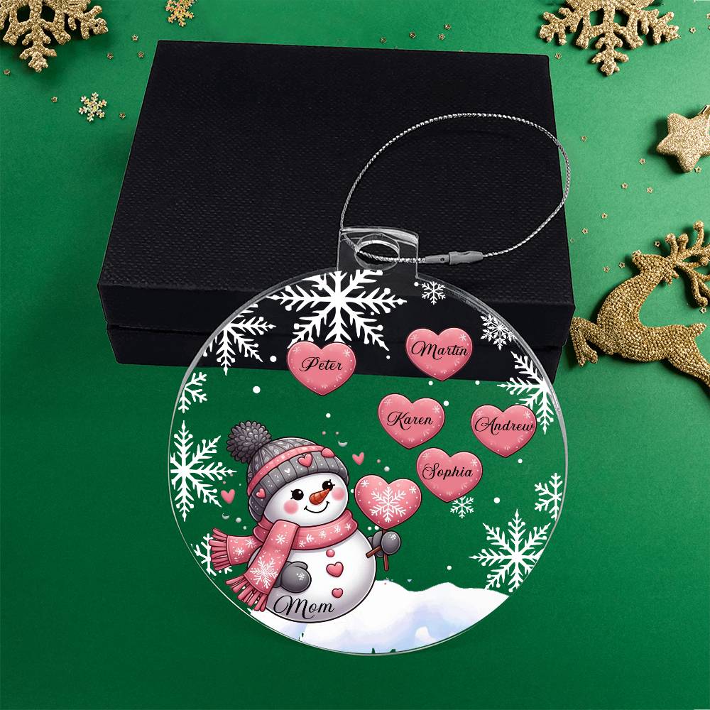 Personalized snowman ornament