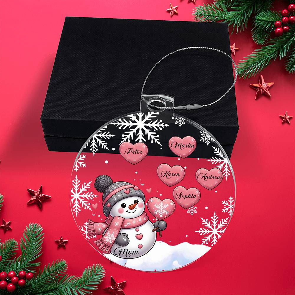 Personalized snowman ornament