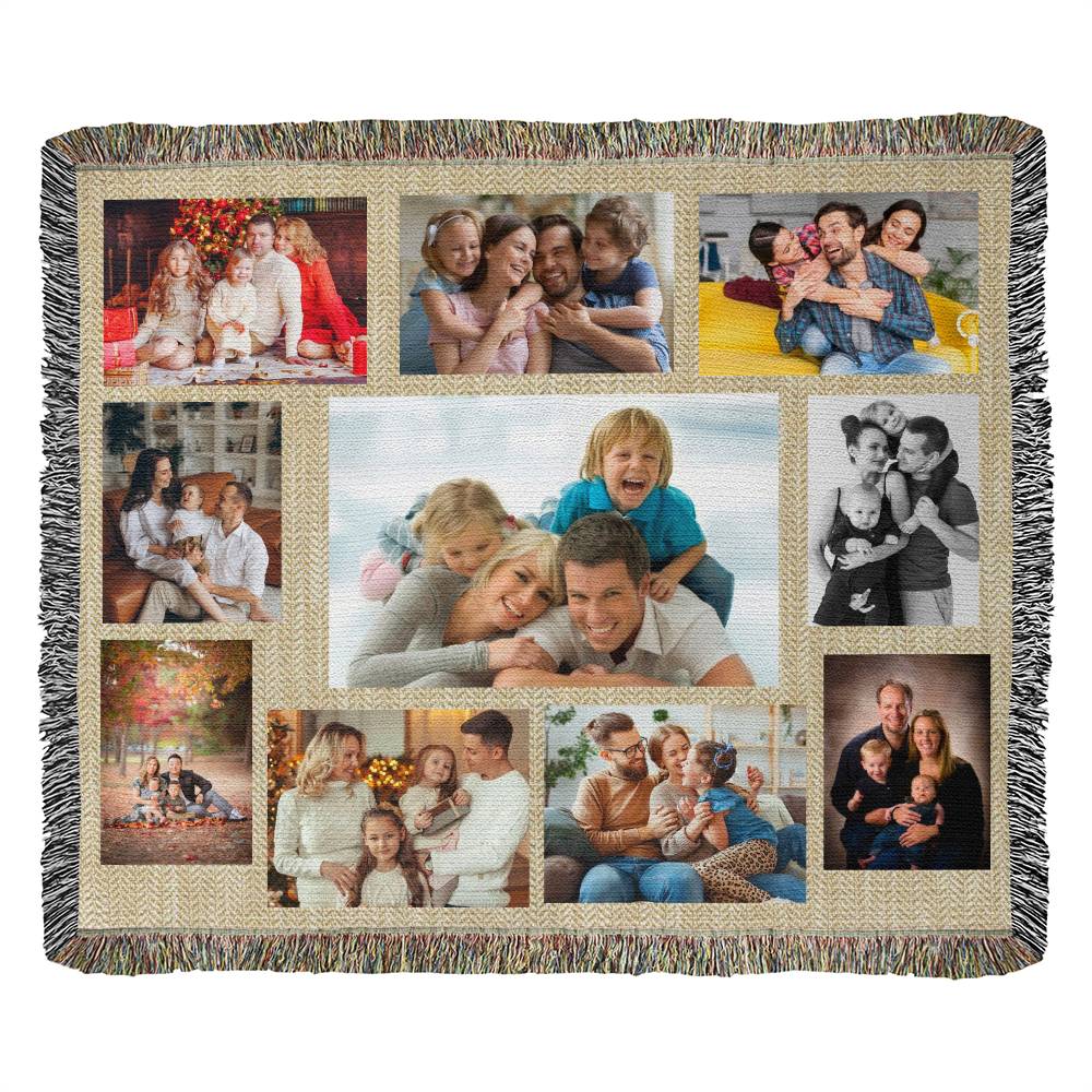 Customizable  Photo Collage Woven Blanket