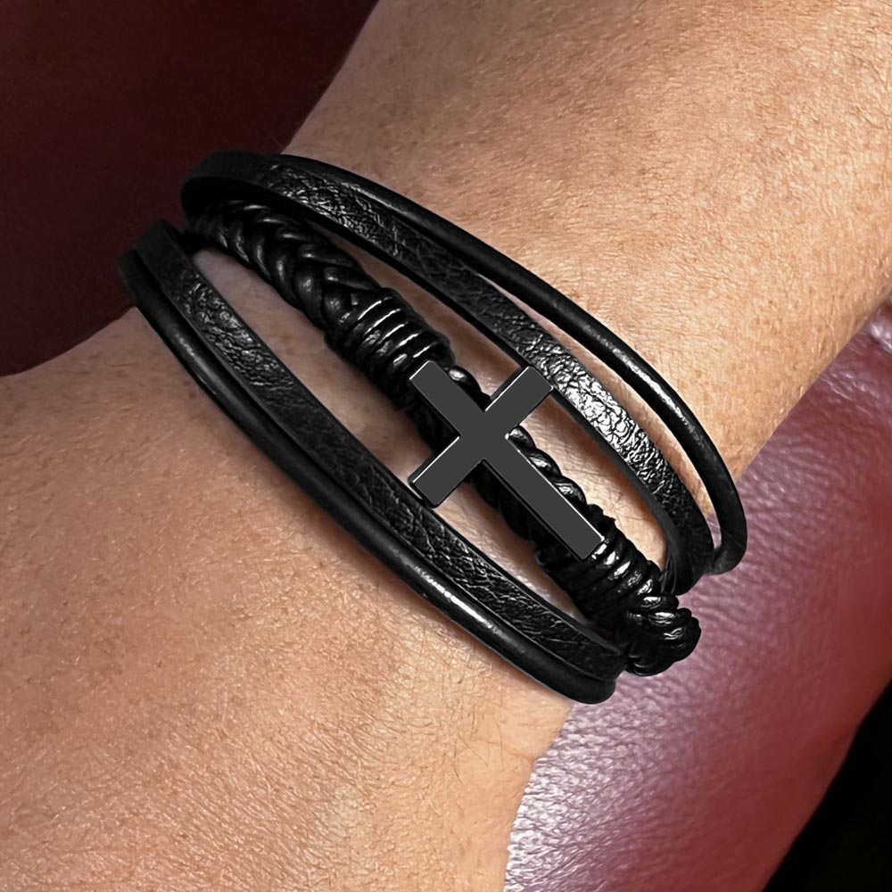 Cross Bracelet for Son – Gift from Mom with Prayer Card