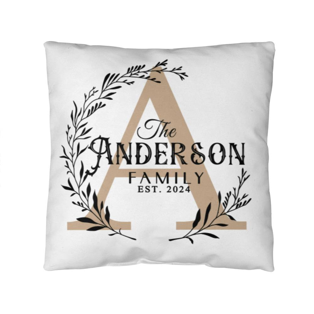 Personalized Family Name Throw Pillow Cover