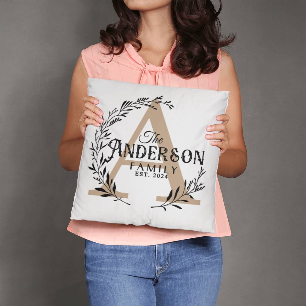 Personalized Family Name Throw Pillow Cover