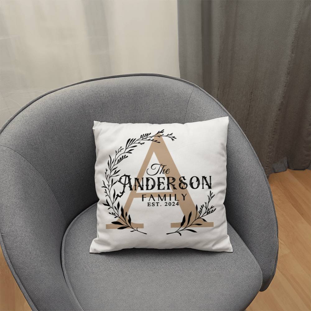 Personalized Family Name Throw Pillow Cover