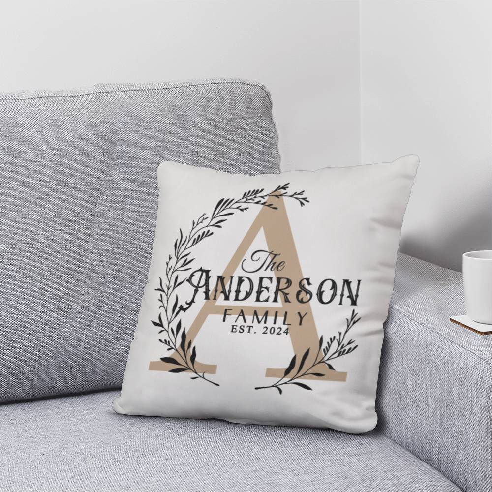 Personalized Family Name Throw Pillow Cover