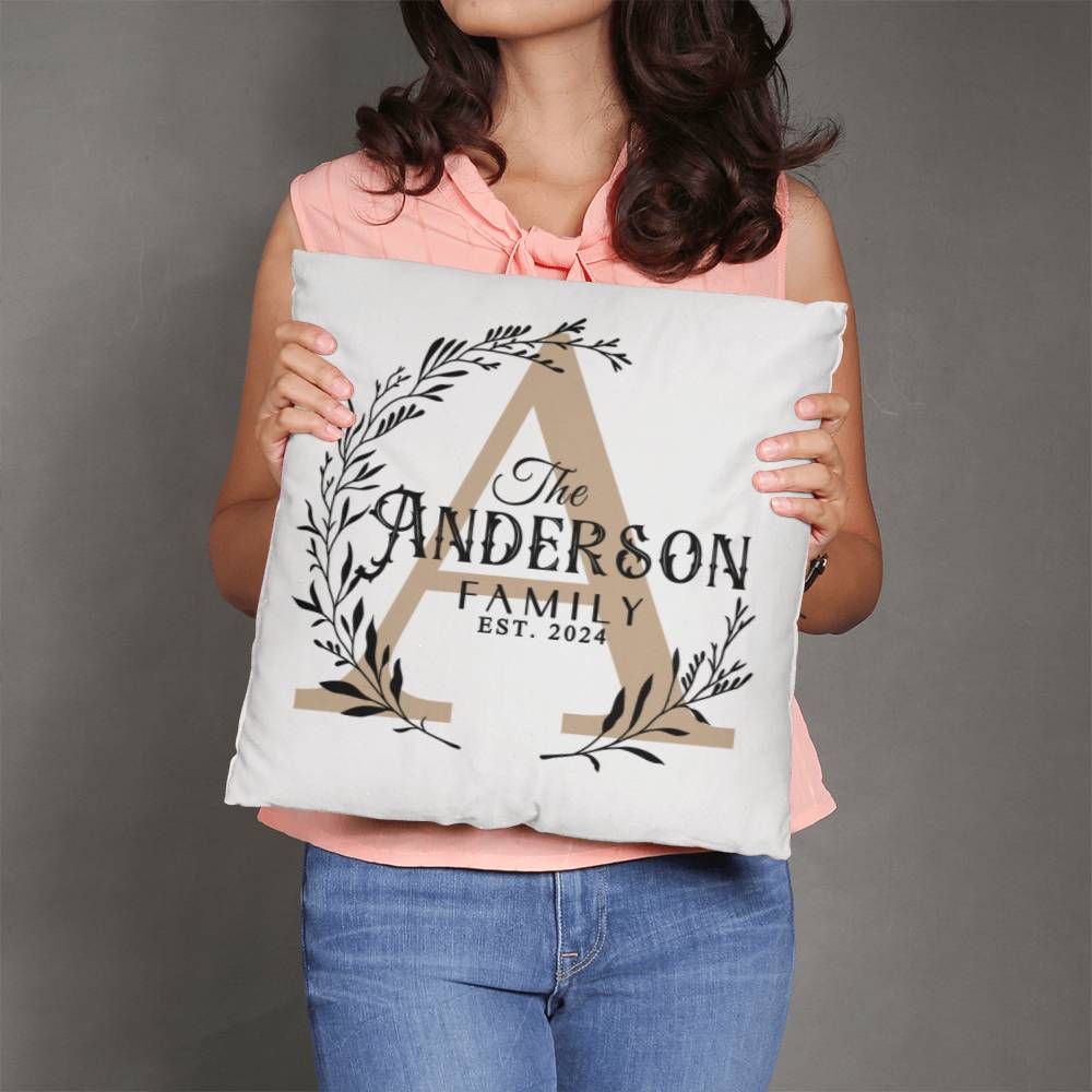 Personalized Family Name Throw Pillow Cover