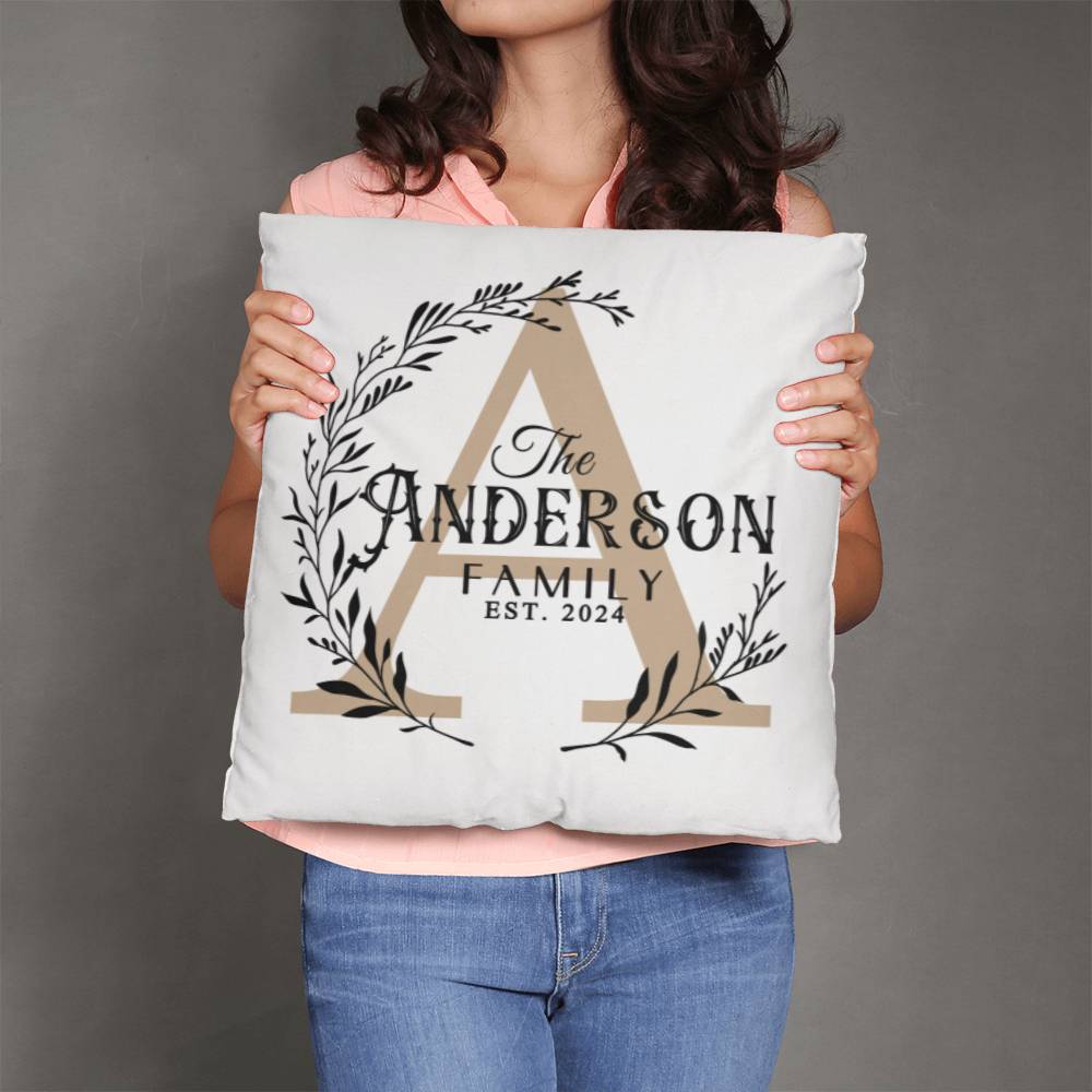 Personalized Family Name Throw Pillow Cover