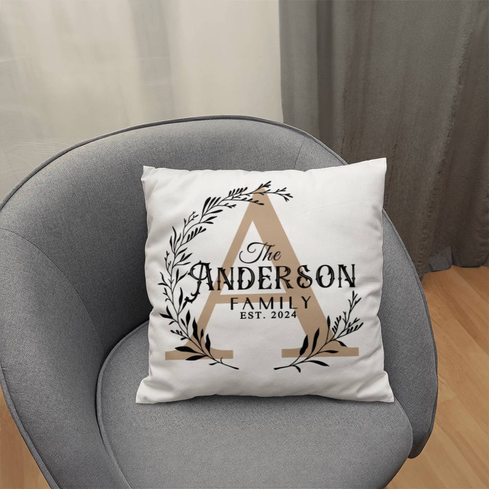 Personalized Family Name Throw Pillow Cover