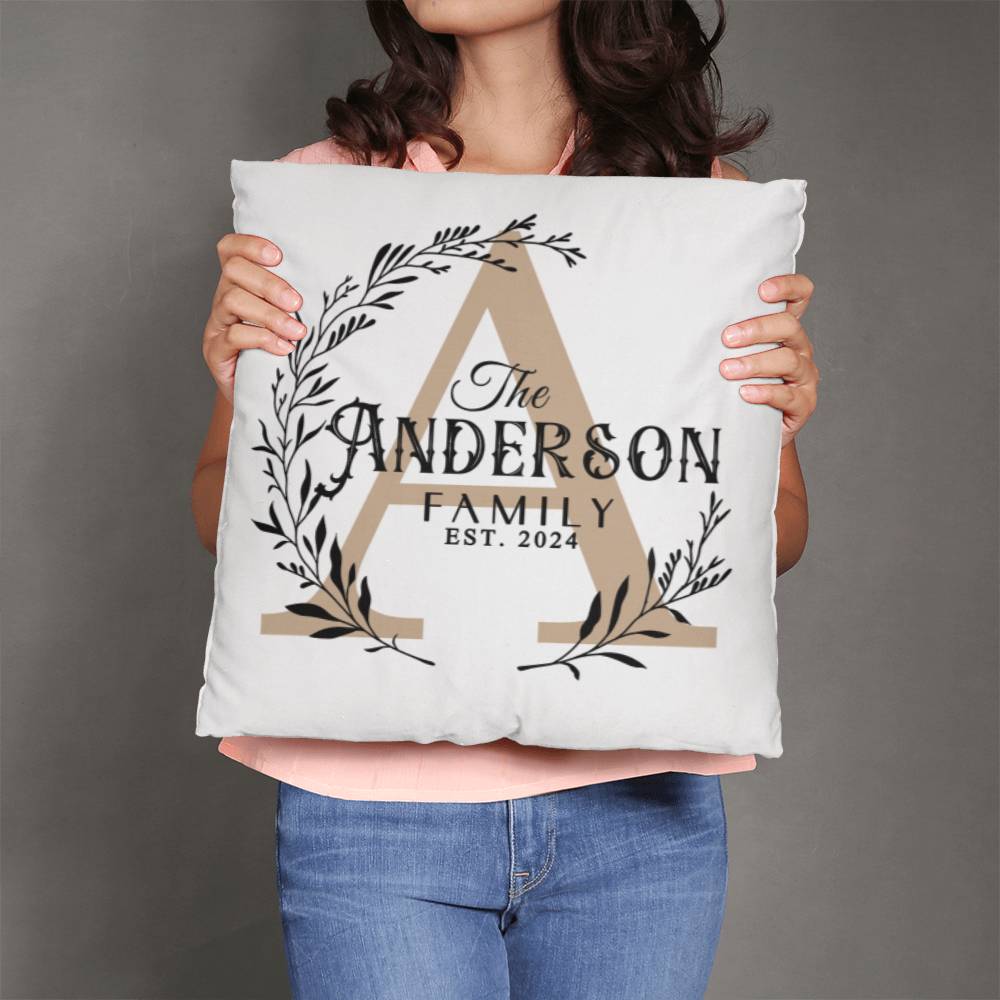 Personalized Family Name Throw Pillow Cover