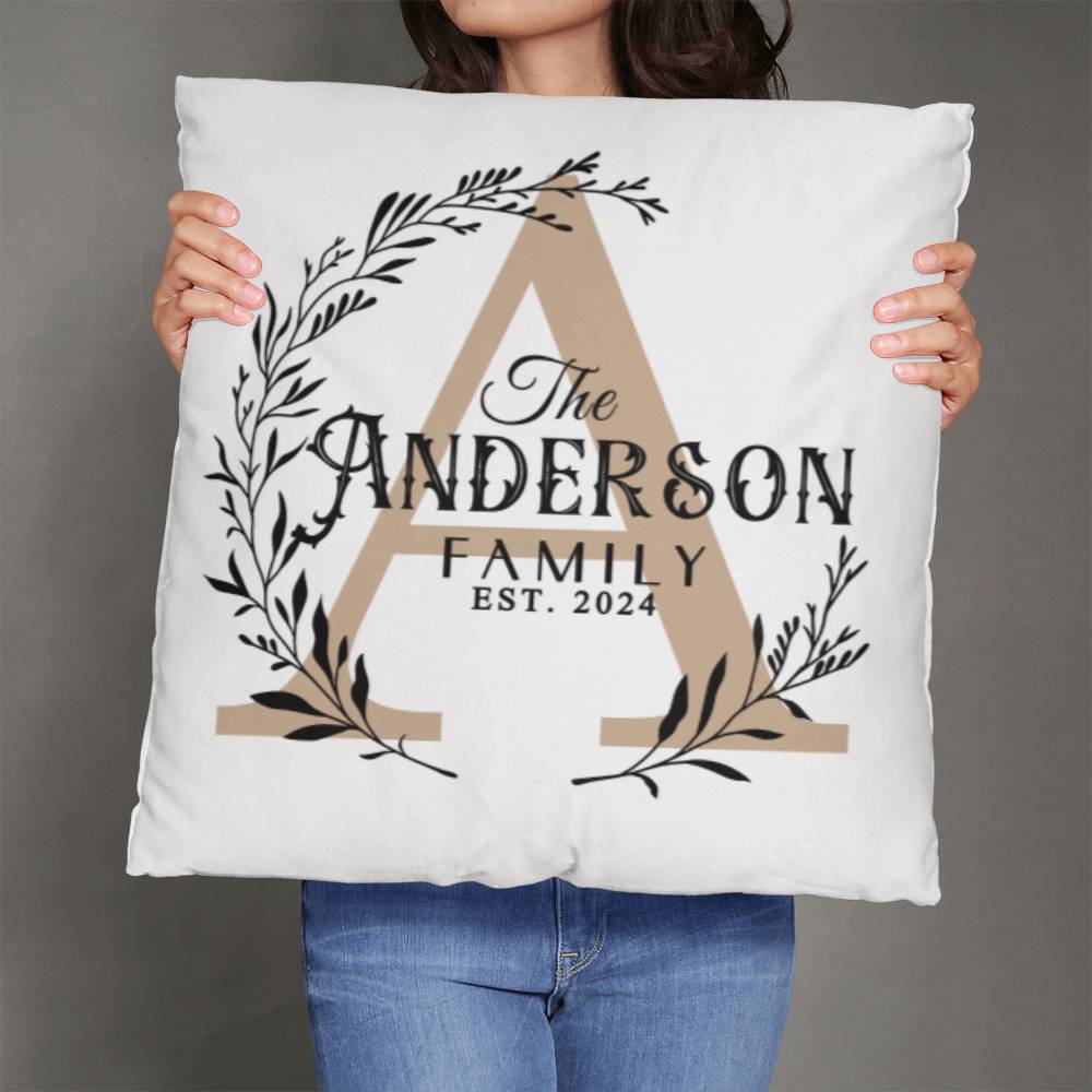 Personalized Family Name Throw Pillow Cover