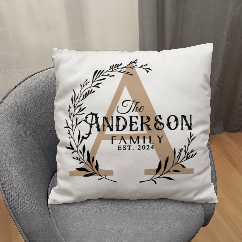 Personalized Family Name Throw Pillow Cover