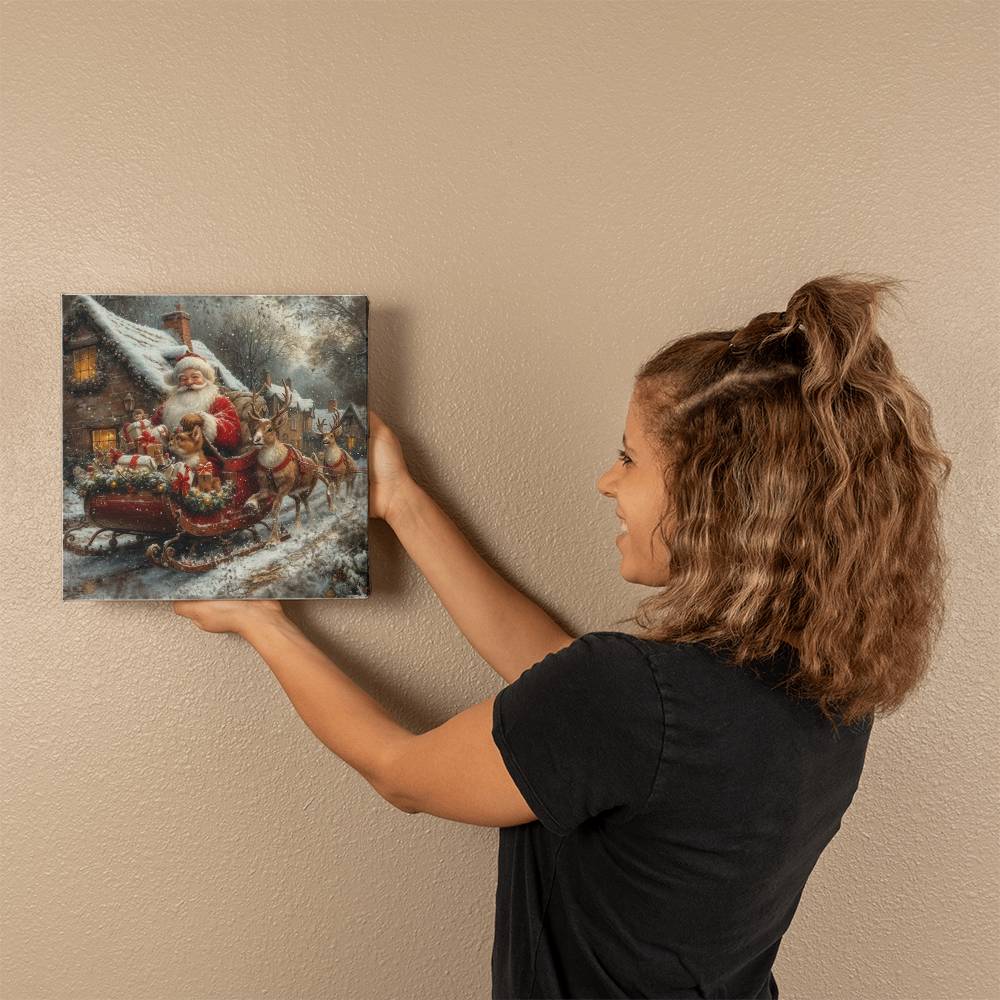 Vintage Christmas Sign Canvas Wall decor