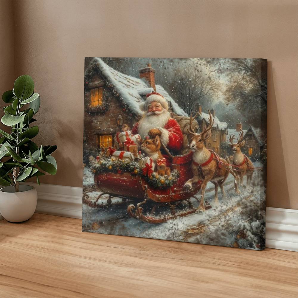 Vintage Christmas Sign Canvas Wall decor