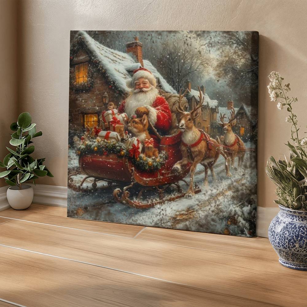 Vintage Christmas Sign Canvas Wall decor