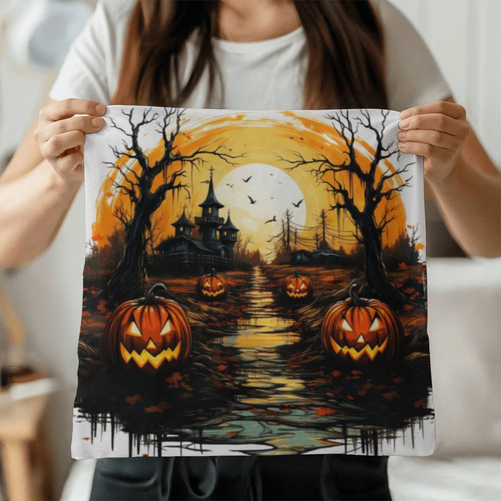 Vintage Halloween Design Pillow Cover