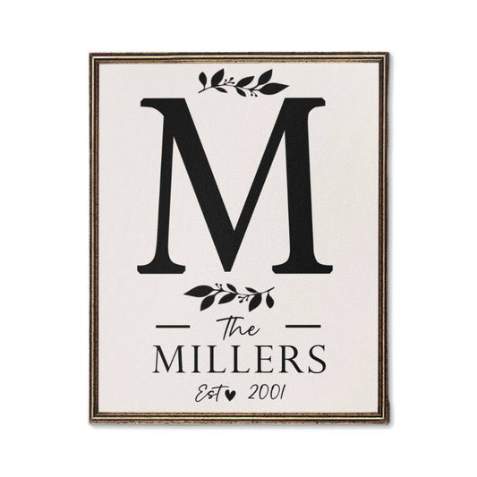 Personalized family name canvas sign