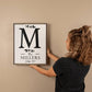 Personalized family name canvas sign
