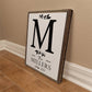Personalized family name canvas sign